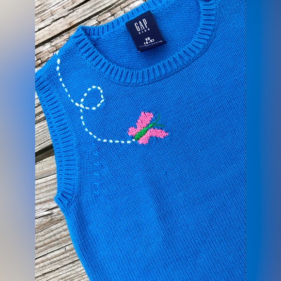 4/5 Girl GAP Brick Wall Cat Intarsia Sleeveless Sweater Vest Cute Girls Top - Picture 3 of 6